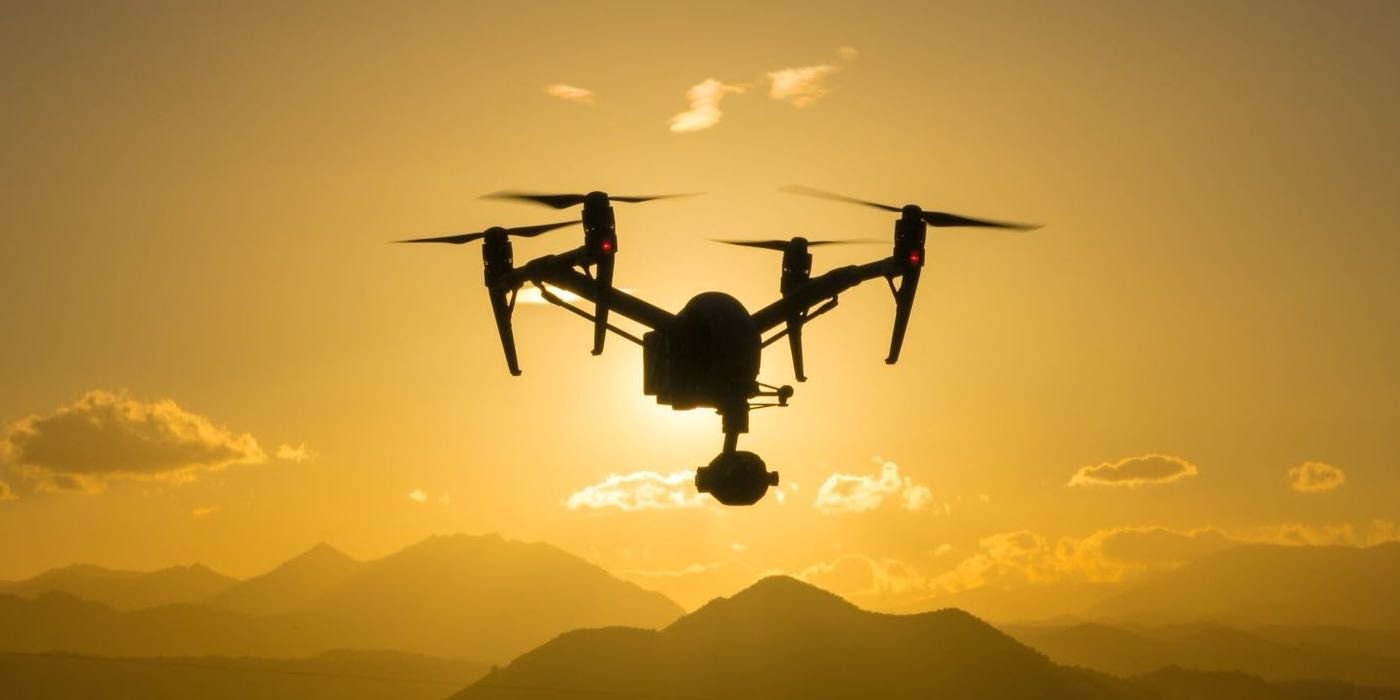 curso-piloto-de-drones-malaga vista en el atardecer de un drone inspire 2